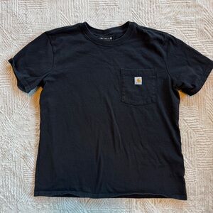 Carhartt Boys Kids Black Pocket T-Shirt Loose Fit Large 12/14 Workwear Tee